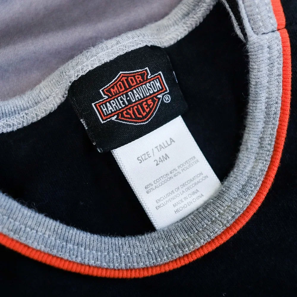 Harley Davidson Bodysuit Kids 24M Black Logo Sleeveless Onesie